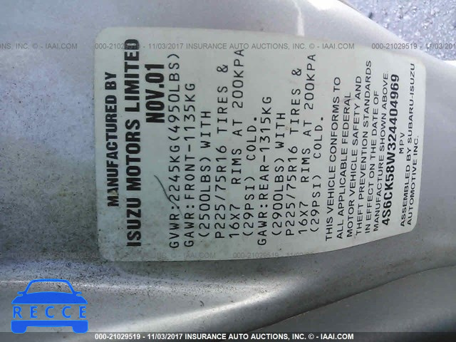 2002 Honda Passport 4S6CK58W324404969 image 8