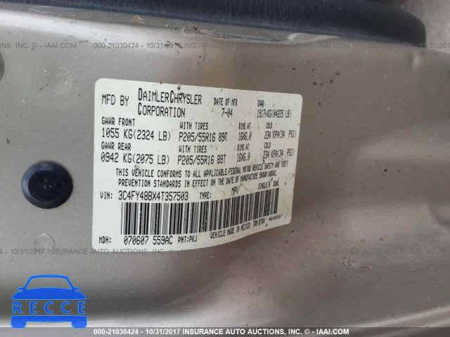 2004 Chrysler PT Cruiser 3C4FY48BX4T357503 image 8