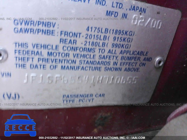 2001 Subaru Forester JF1SF65541H710655 зображення 8