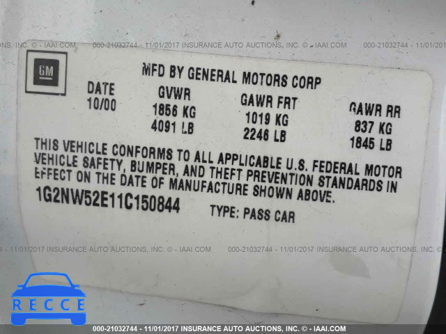 2001 Pontiac Grand Am GT 1G2NW52E11C150844 image 8