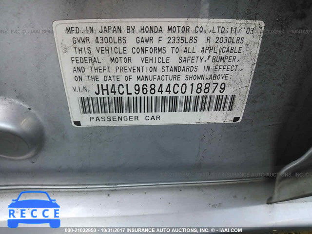 2004 Acura TSX JH4CL96844C018879 зображення 8