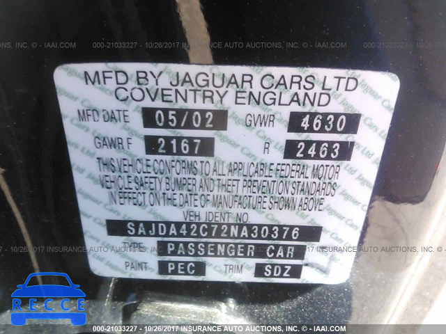 2002 Jaguar XK8 SAJDA42C72NA30376 image 8
