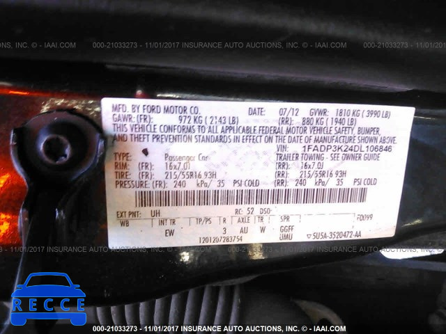 2013 Ford Focus 1FADP3K24DL106846 image 8