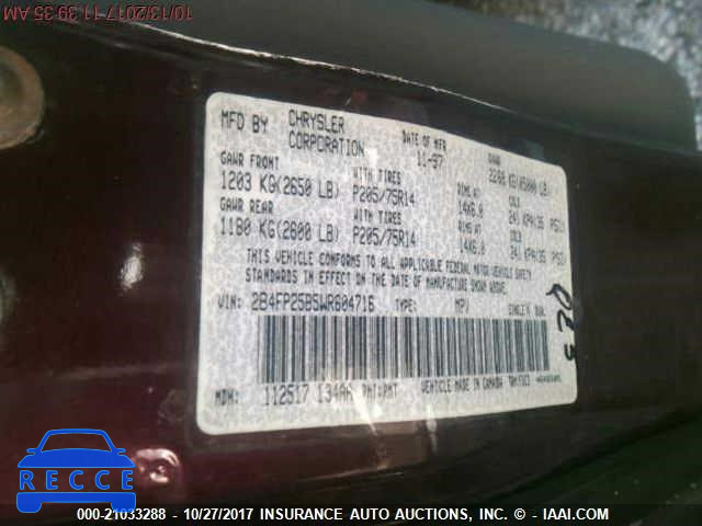 1998 Dodge Caravan 2B4FP25B5WR604716 image 8