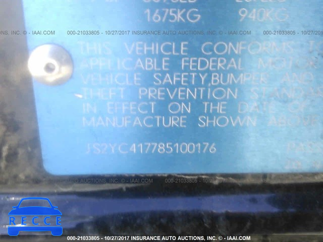 2008 Suzuki SX4 JS2YC417785100176 image 8