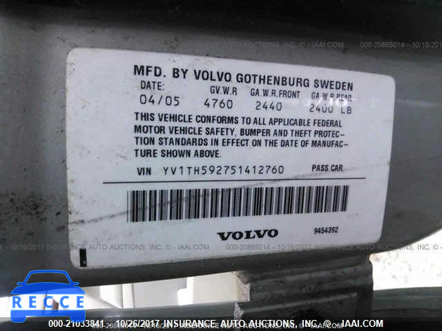2005 Volvo S80 2.5T YV1TH592751412760 image 8