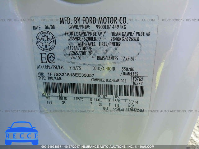 2008 Ford F350 1FTSX31518EE35057 image 8
