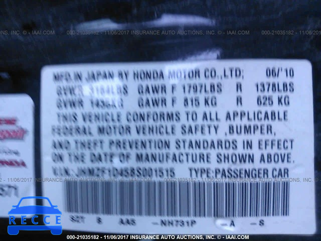 2011 Honda CR-Z JHMZF1D45BS001515 image 8