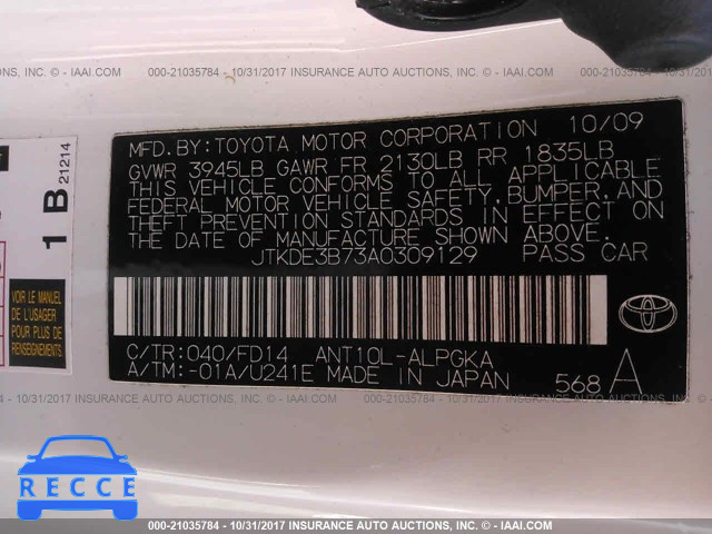 2010 Scion TC JTKDE3B73A0309129 image 8