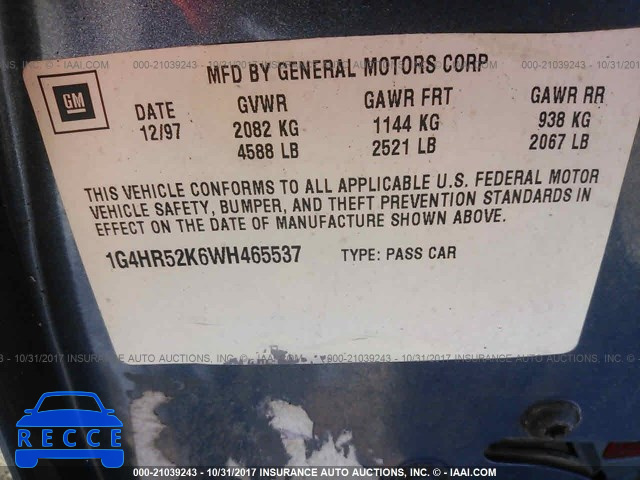 1998 Buick Lesabre LIMITED 1G4HR52K6WH465537 image 8