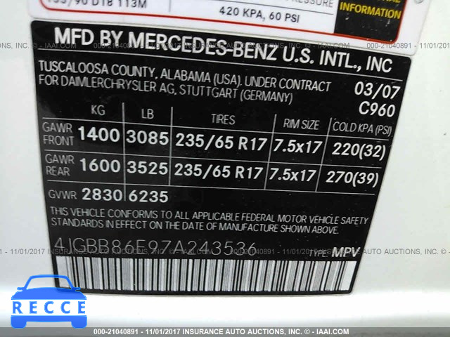 2007 Mercedes-benz ML 350 4JGBB86E97A243536 image 8