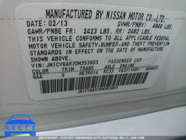 2013 Infiniti G37 JN1CV6AR7DM353903 image 8