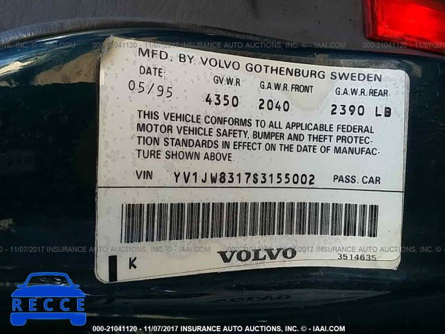 1995 Volvo 940 YV1JW8317S3155002 image 8