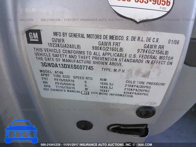 2006 Chevrolet HHR LS 3GNDA13DX6S607745 image 8