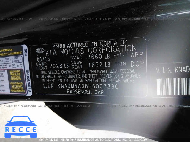 2017 KIA RIO KNADM4A36H6037890 image 8