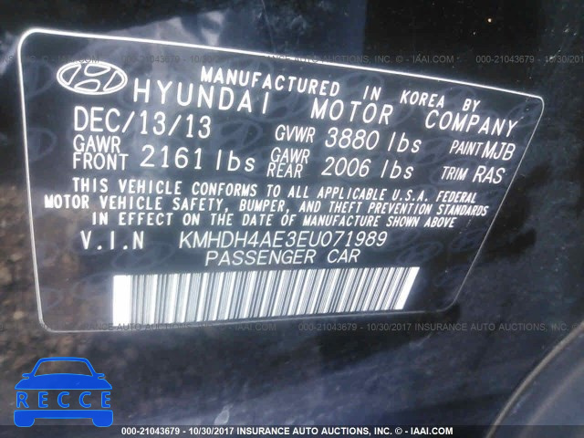 2014 Hyundai Elantra KMHDH4AE3EU071989 Bild 8