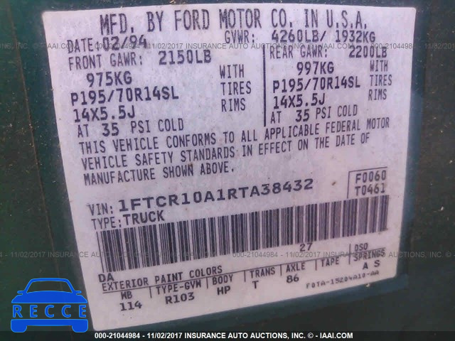 1994 Ford Ranger 1FTCR10A1RTA38432 image 8