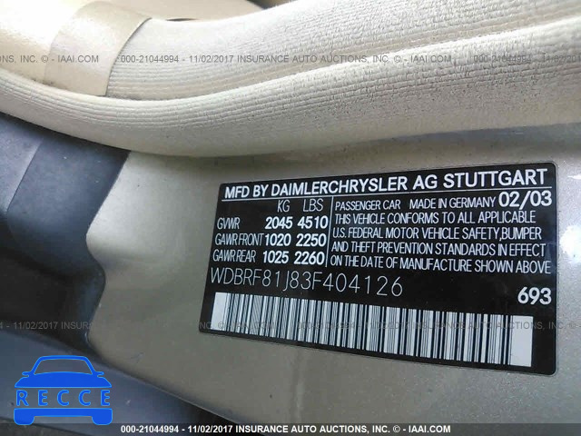 2003 Mercedes-benz C 240 4MATIC WDBRF81J83F404126 image 8