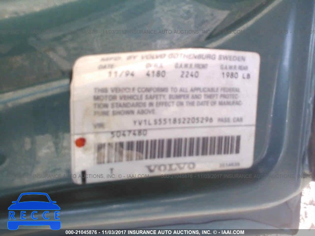 1995 Volvo 850 GLT YV1LS5518S2205296 image 8