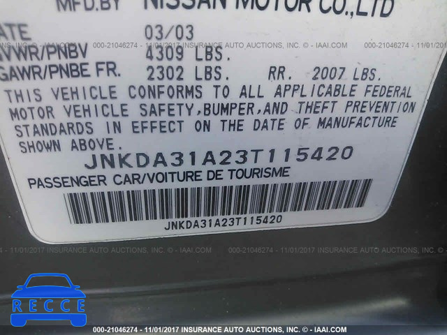 2003 Infiniti I35 JNKDA31A23T115420 image 8