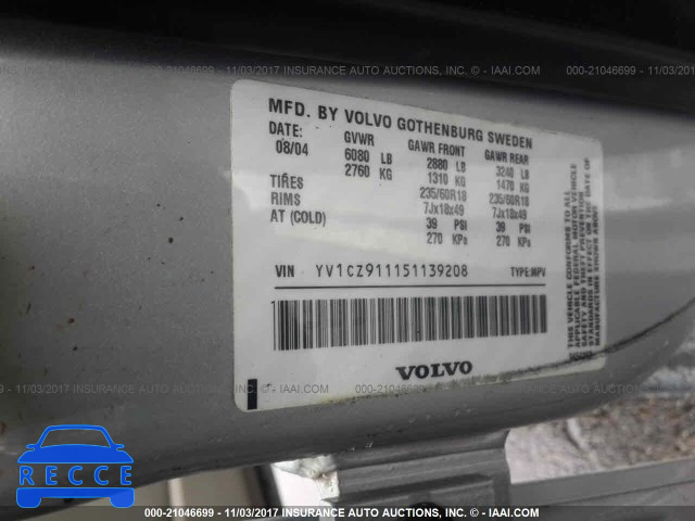 2005 Volvo XC90 T6 YV1CZ911151139208 зображення 8