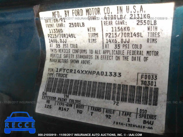 1992 Ford Ranger SUPER CAB 1FTCR14XXNPA01333 image 8