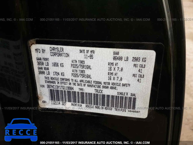 1996 Dodge RAM 1500 3B7HC13Y1TG119984 зображення 8