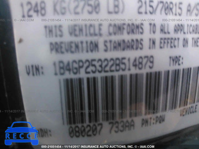 2002 Dodge Caravan SE 1B4GP25322B514879 image 8