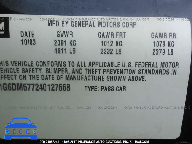 2004 Cadillac CTS 1G6DM577240127668 зображення 8