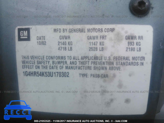 2003 Buick Lesabre LIMITED 1G4HR54K53U170302 зображення 8