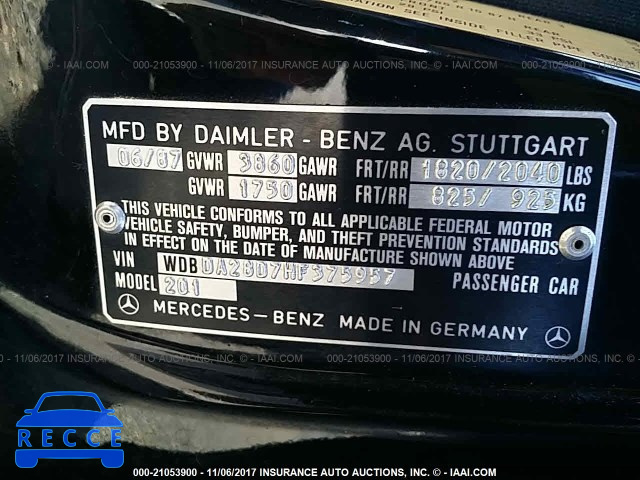 1987 Mercedes-benz 190 E 2.3 WDBDA28D7HF375957 Bild 8