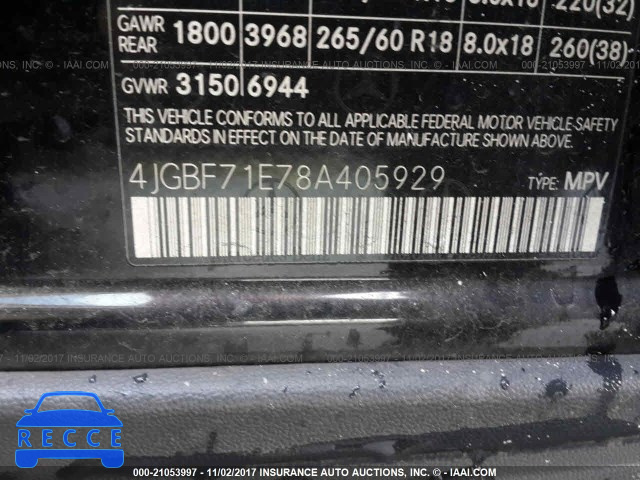 2008 Mercedes-benz GL 450 4MATIC 4JGBF71E78A405929 Bild 8