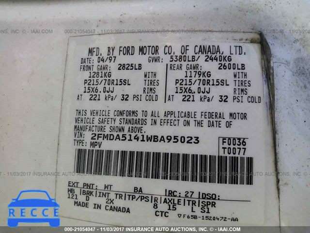 1998 Ford Windstar WAGON 2FMDA5141WBA95023 image 8