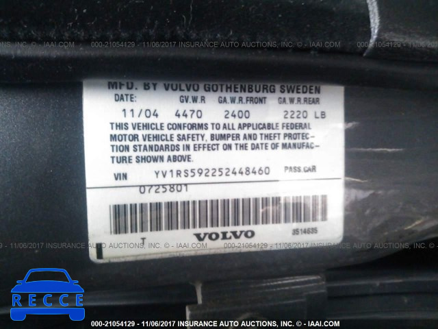 2005 VOLVO S60 2.5T YV1RS592252448460 image 8