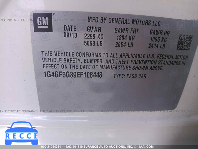 2014 Buick Lacrosse TOURING 1G4GF5G39EF108448 image 8
