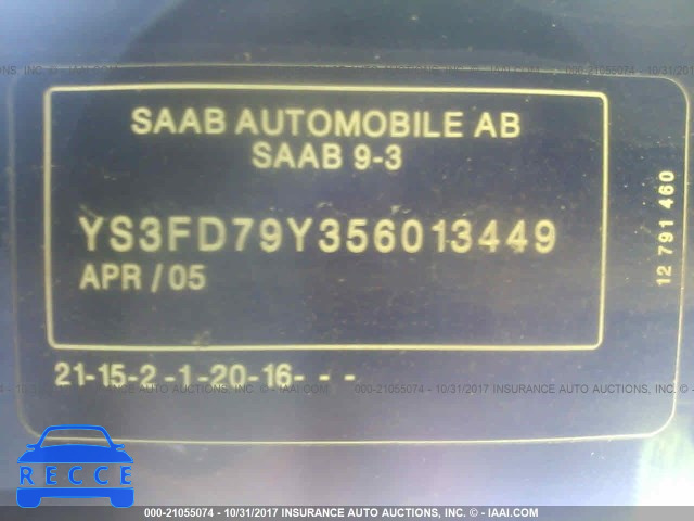 2005 Saab 9-3 YS3FD79Y356013449 зображення 8