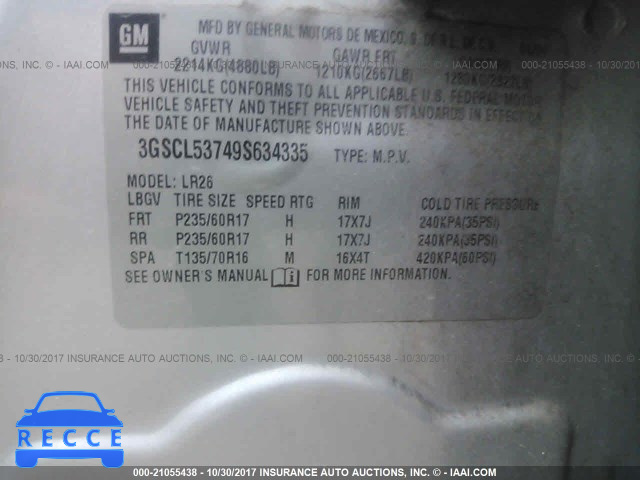 2009 Saturn VUE 3GSCL53749S634335 image 8