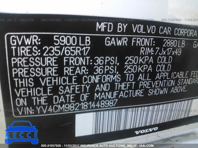 2008 Volvo XC90 3.2 YV4CM982181448987 зображення 8