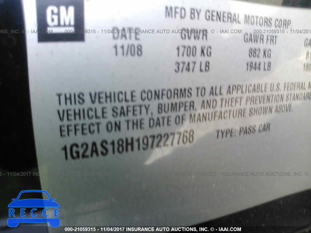 2009 Pontiac G5 1G2AS18H197227768 image 8