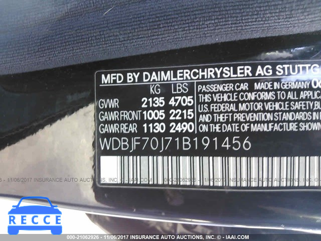 2001 Mercedes-benz E 430 WDBJF70J71B191456 image 8