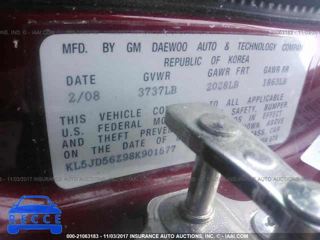 2008 Suzuki Forenza CONVENIENCE/POPULAR KL5JD56Z98K901577 image 8