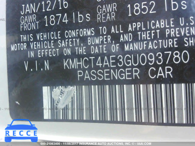2016 Hyundai Accent SE KMHCT4AE3GU093780 image 8