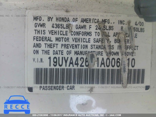 2001 Acura 3.2CL TYPE-S 19UYA42631A006610 image 8