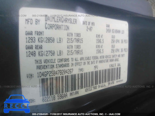 2007 Dodge Caravan SE 1D4GP25B47B204267 image 8