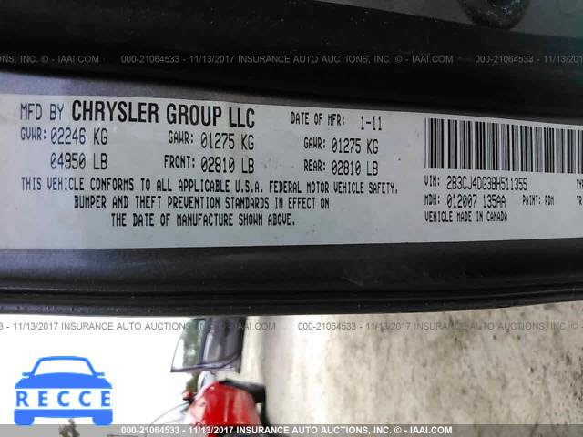 2011 Dodge Challenger 2B3CJ4DG3BH511355 зображення 8