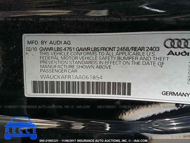2010 Audi A5 PREMIUM PLUS WAUCKAFR1AA061854 image 8