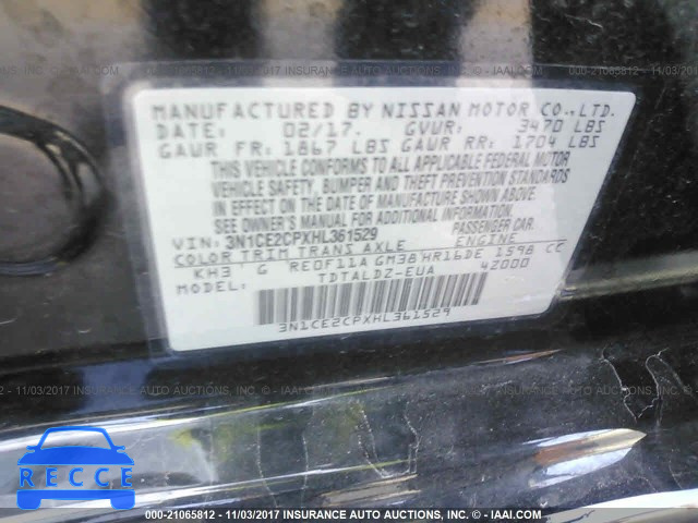 2017 NISSAN VERSA NOTE 3N1CE2CPXHL361529 image 8