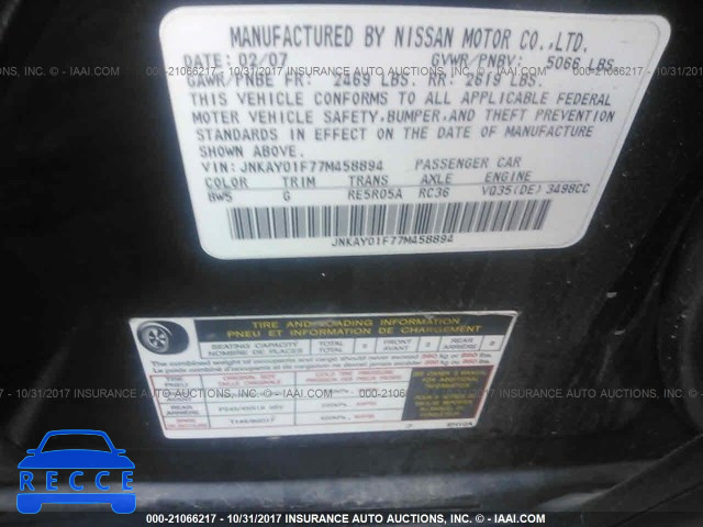 2007 Infiniti M35 SPORT JNKAY01F77M458894 image 8