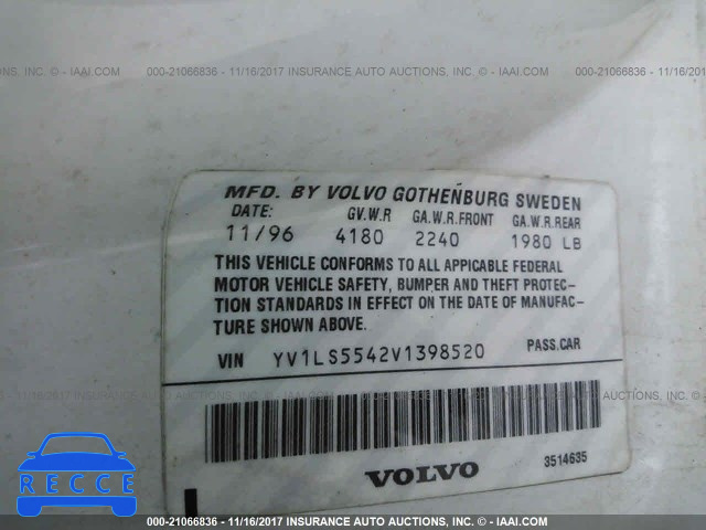 1997 Volvo 850 YV1LS5542V1398520 Bild 8
