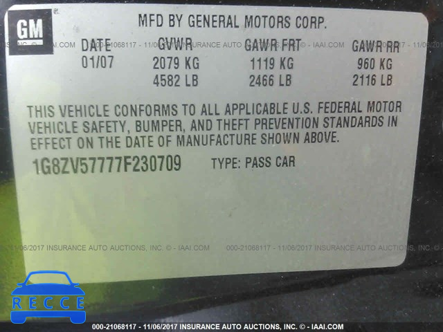 2007 Saturn Aura 1G8ZV57777F230709 image 8